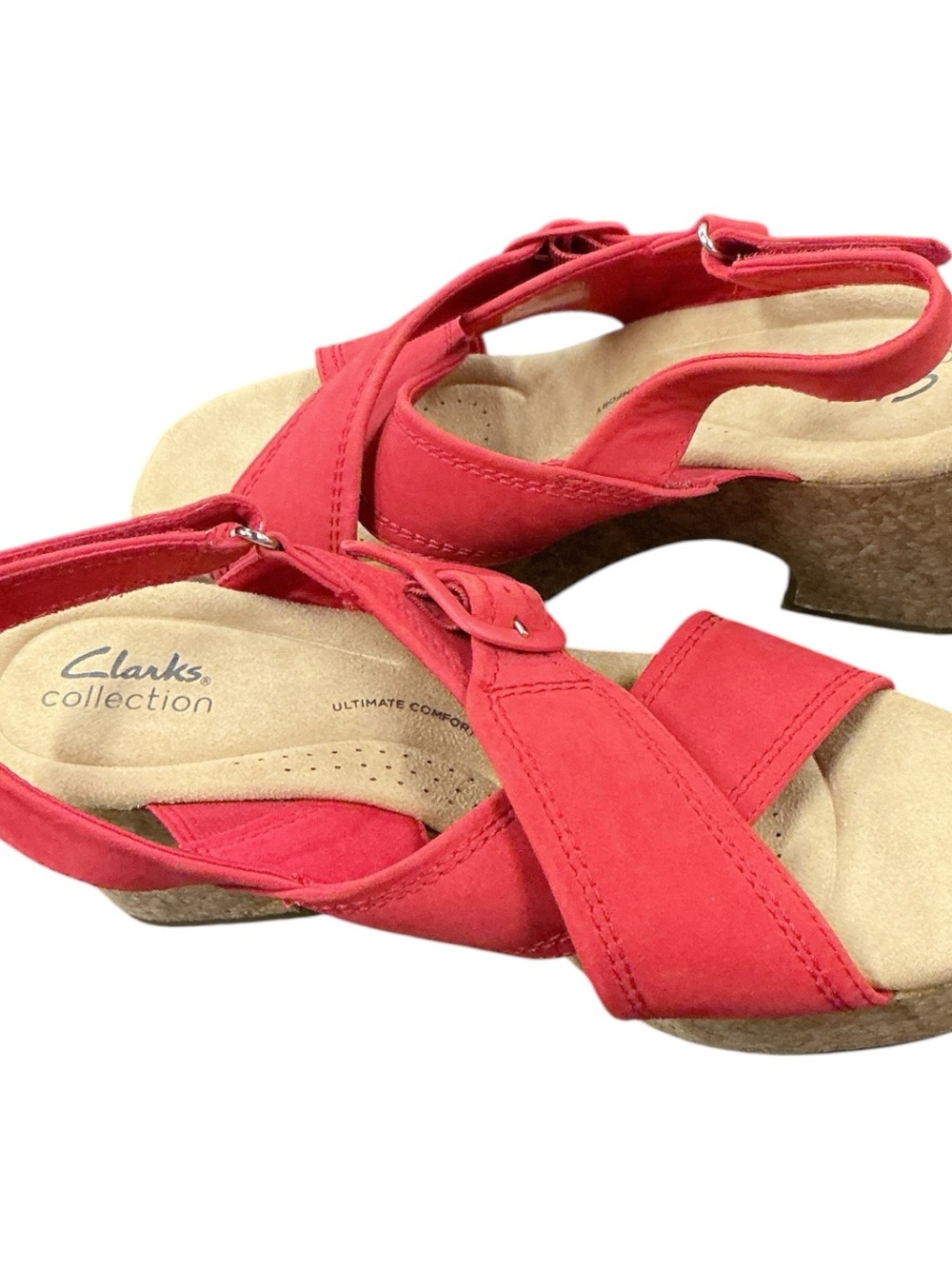 CLARKS Red Women's Comfort Sandals